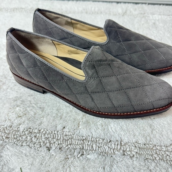 Ara Katrice Quilted Suede Loafer Gray Size 7 Slip On Round Toe - Picture 8 of 11
